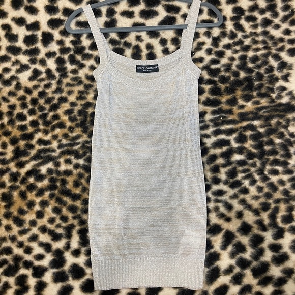 doce and gabbana gold metallic mini dress